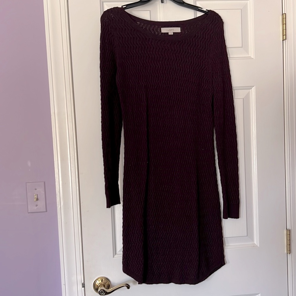 Loft Maroon Sweater Dress
